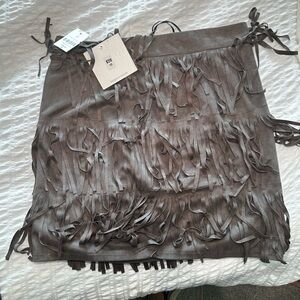 Rumor Boutique Charcoal Fringed Skirt